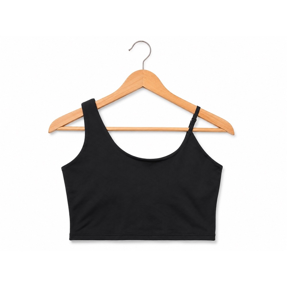 REORIA Womens Black Crop Top Tank Medium